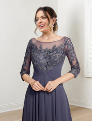 A Line Princess Scoop Floor Length Mother Of The Bride Dresses
