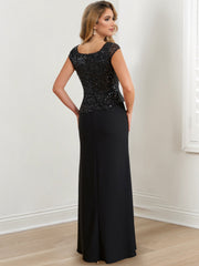 Sheath Column Square Neck Floor Length Mother Of The Bride Dresses