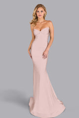 Strapless Sleeveless Long Mermaid Formal Dress With Pleated