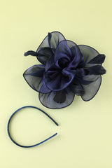 1920s Blue Organza Beaded Headband