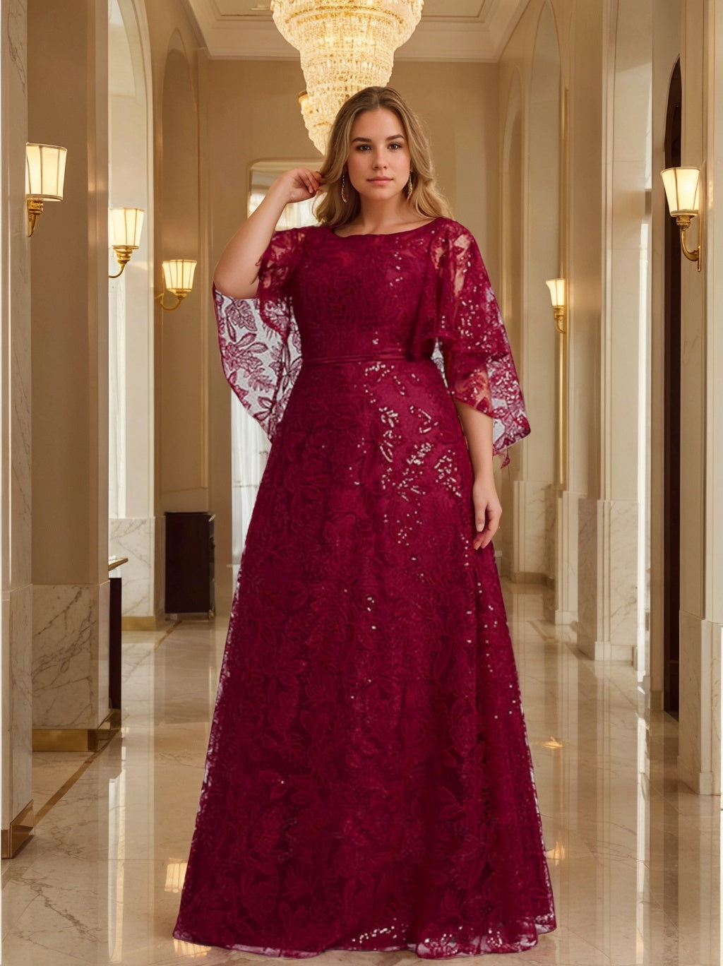 A Line Princess Mother Of The Bride Dresses With Applique Sequins