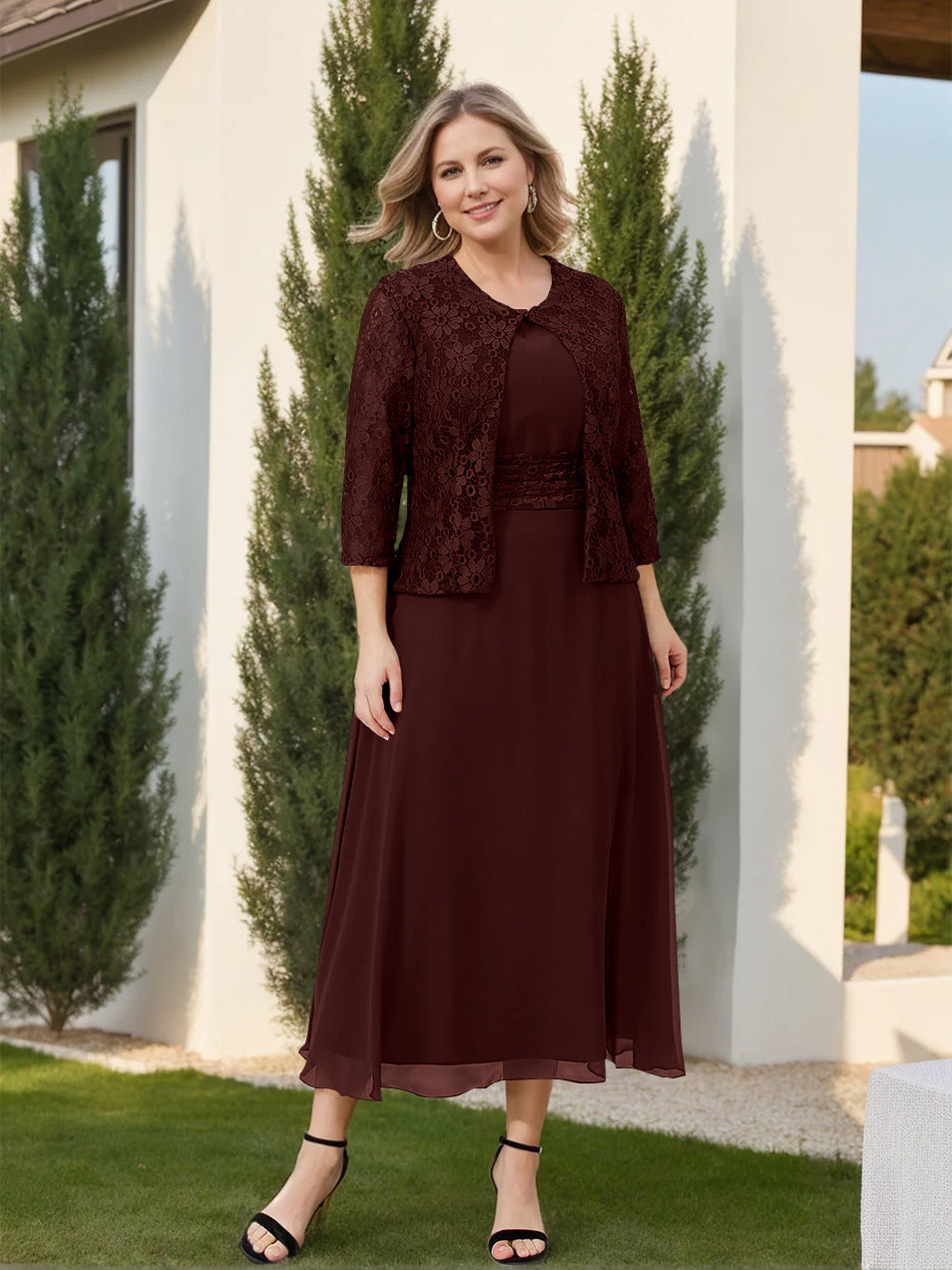 A Line Princess Plus Size Mother Of The Bride Dresses With Applique Jacket
