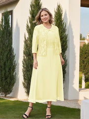A Line Princess Plus Size Mother Of The Bride Dresses With Applique Jacket