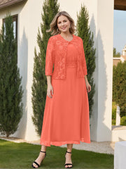 A-Line/Princess Plus Size Mother of the Bride Dresses with Applique & Jacket