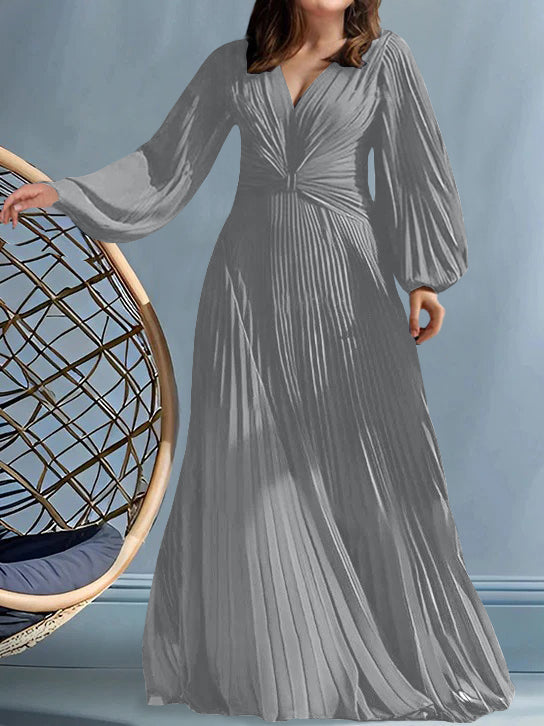 A Line Princess V Neck Plus Size Mother Of The Bride Dresses With Ruched