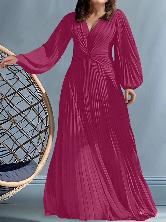 A Line Princess V Neck Plus Size Mother Of The Bride Dresses With Ruched