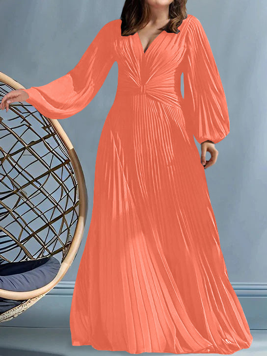 A Line Princess V Neck Plus Size Mother Of The Bride Dresses With Ruched