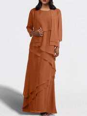 Sheath Column Floor Length Mother Of The Bride Dresses With Jacket
