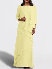 Sheath Column Floor Length Mother Of The Bride Dresses With Jacket