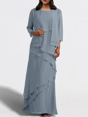 Sheath Column Floor Length Mother Of The Bride Dresses With Jacket