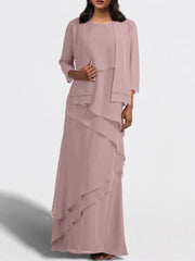 Sheath Column Floor Length Mother Of The Bride Dresses With Jacket