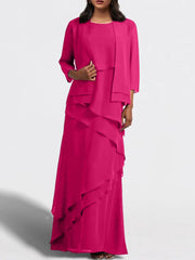 Sheath Column Floor Length Mother Of The Bride Dresses With Jacket
