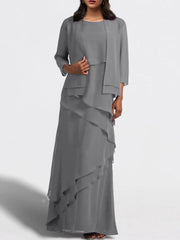 Sheath Column Floor Length Mother Of The Bride Dresses With Jacket