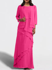 Sheath Column Floor Length Mother Of The Bride Dresses With Jacket
