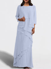 Sheath Column Floor Length Mother Of The Bride Dresses With Jacket