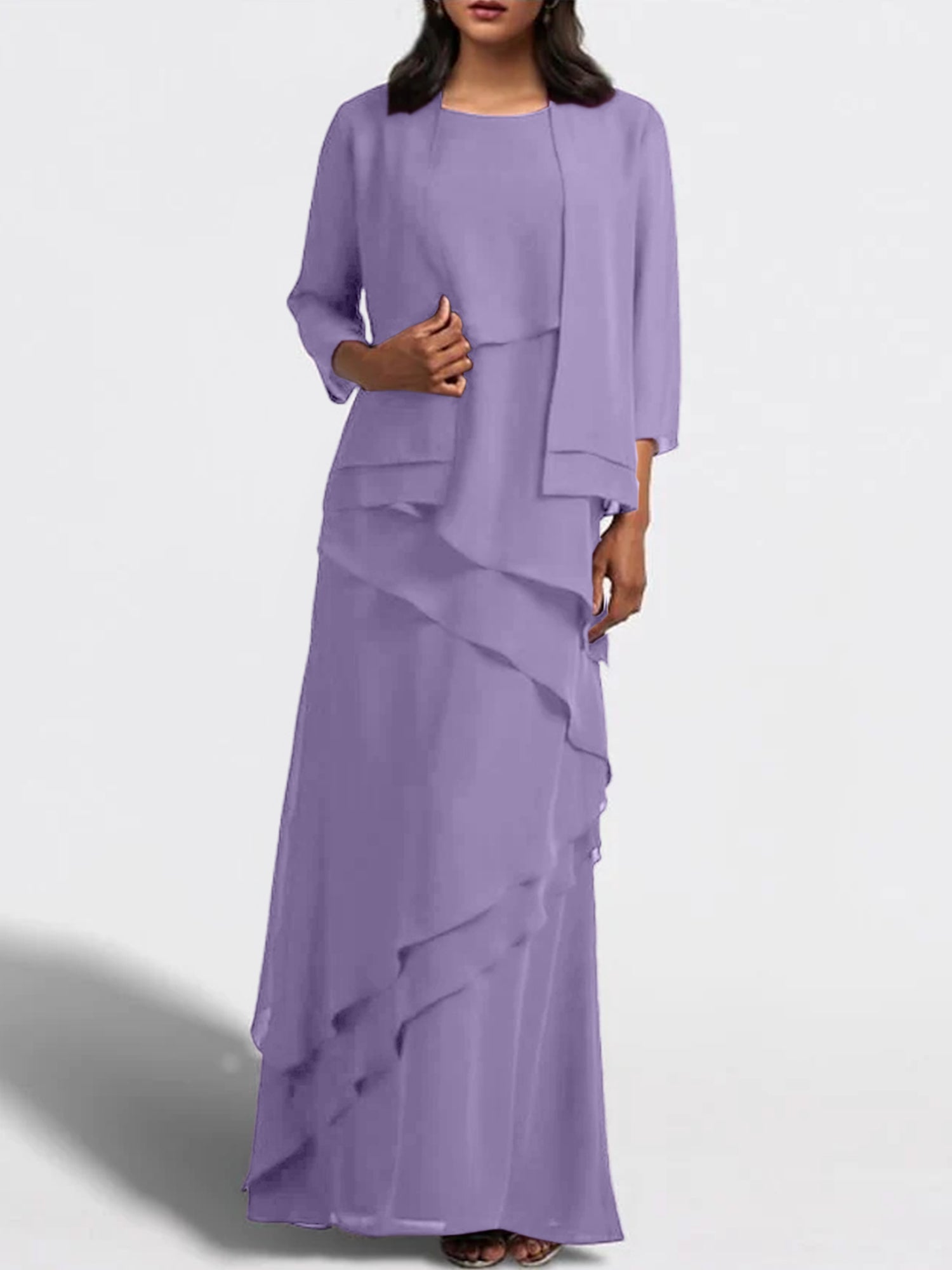 Sheath Column Floor Length Mother Of The Bride Dresses With Jacket