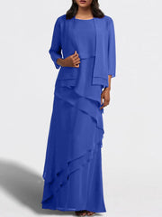 Sheath Column Floor Length Mother Of The Bride Dresses With Jacket