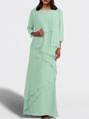 Sheath Column Floor Length Mother Of The Bride Dresses With Jacket