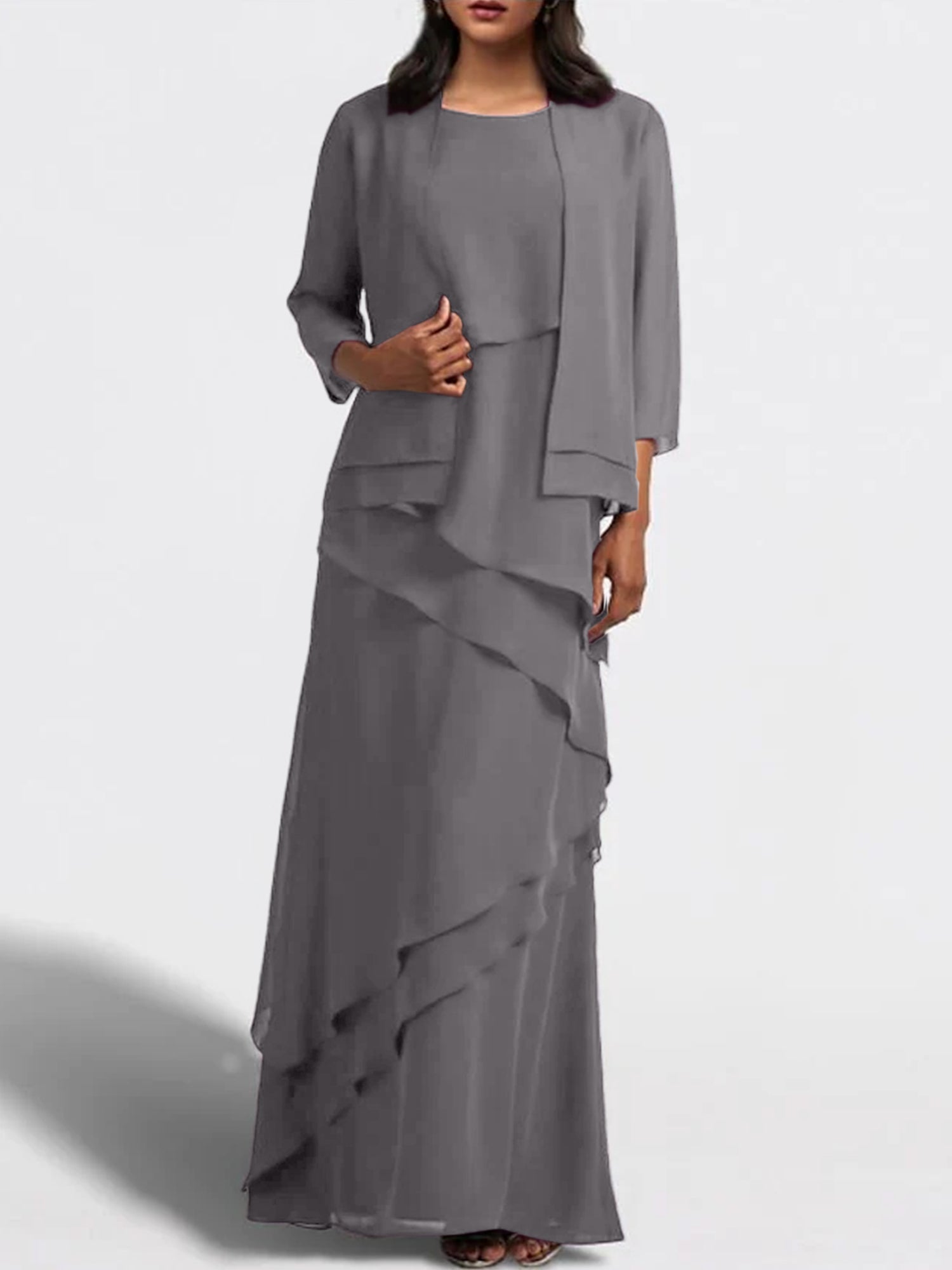 Sheath Column Floor Length Mother Of The Bride Dresses With Jacket