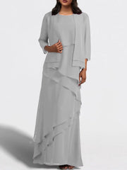 Sheath Column Floor Length Mother Of The Bride Dresses With Jacket