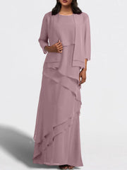 Sheath Column Floor Length Mother Of The Bride Dresses With Jacket