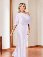 Sheath Column One Shoulder 1 2 Sleeves Elegant Plus Size Mother Of The Bride Dresses