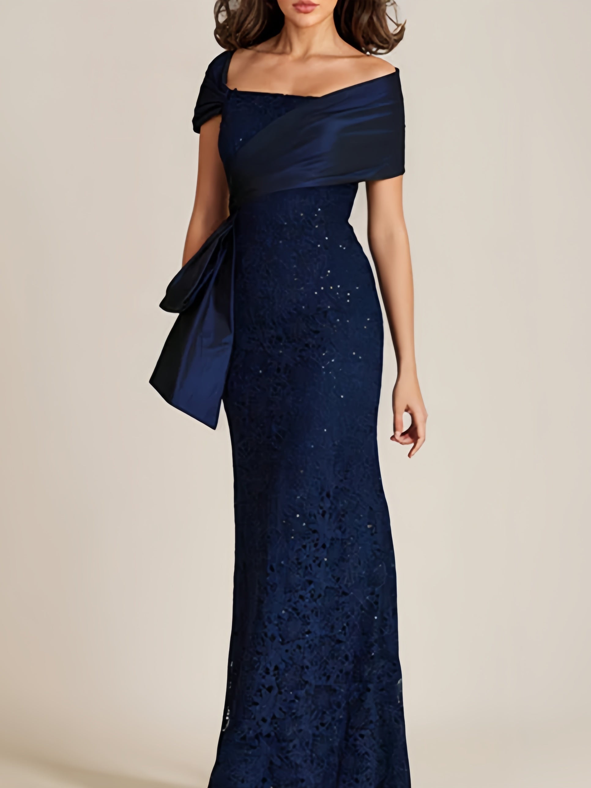 Trumpet Mermaid Off The Shoulder Lace Mother Of The Bride Dresses With Applique Beading