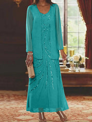 Sheath/Column Mother of the Bride & Groom Dresses with Jacket & Sequins Beading