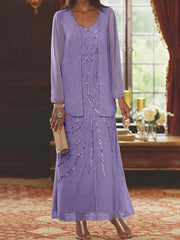 Sheath/Column Mother of the Bride & Groom Dresses with Jacket & Sequins Beading
