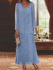 Sheath/Column Mother of the Bride & Groom Dresses with Jacket & Sequins Beading