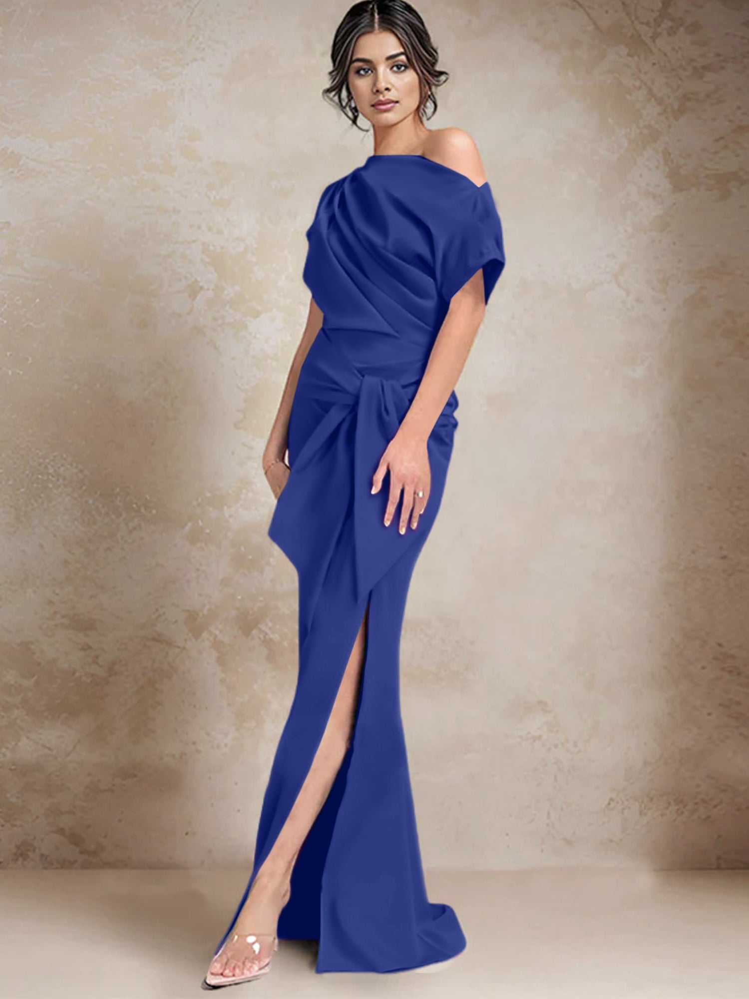 Trumpet Mermaid One Shoulder Mother Of The Bride Dresses With Split Side