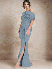Trumpet Mermaid One Shoulder Mother Of The Bride Dresses With Split Side