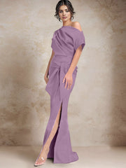 Trumpet Mermaid One Shoulder Mother Of The Bride Dresses With Split Side