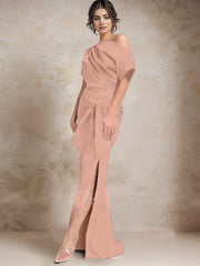 Trumpet Mermaid One Shoulder Mother Of The Bride Dresses With Split Side