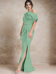 Trumpet Mermaid One Shoulder Mother Of The Bride Dresses With Split Side