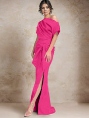 Trumpet Mermaid One Shoulder Mother Of The Bride Dresses With Split Side
