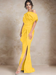 Trumpet Mermaid One Shoulder Mother Of The Bride Dresses With Split Side