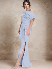 Trumpet Mermaid One Shoulder Mother Of The Bride Dresses With Split Side
