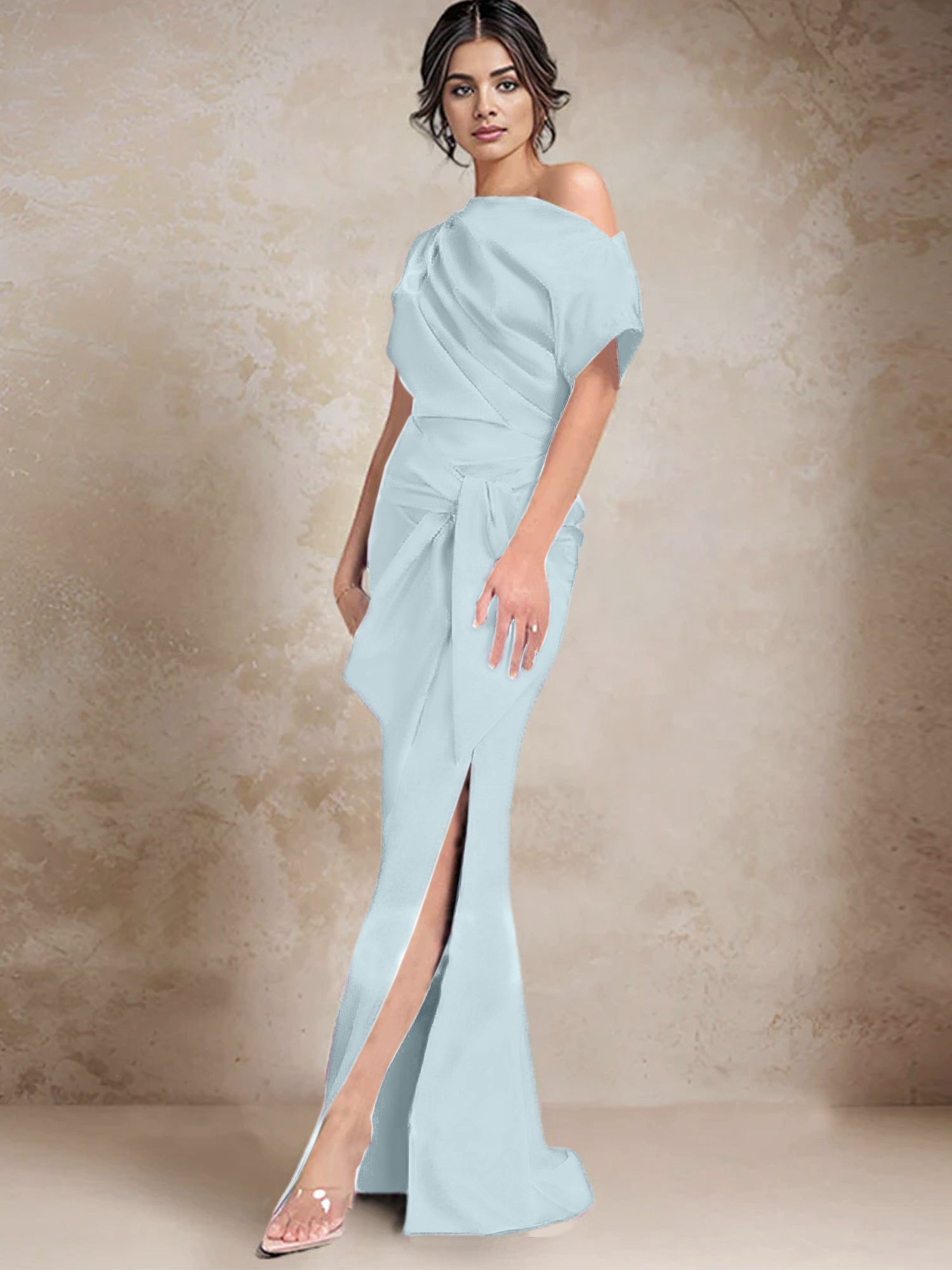 Trumpet Mermaid One Shoulder Mother Of The Bride Dresses With Split Side