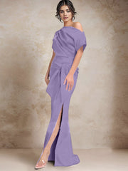Trumpet Mermaid One Shoulder Mother Of The Bride Dresses With Split Side