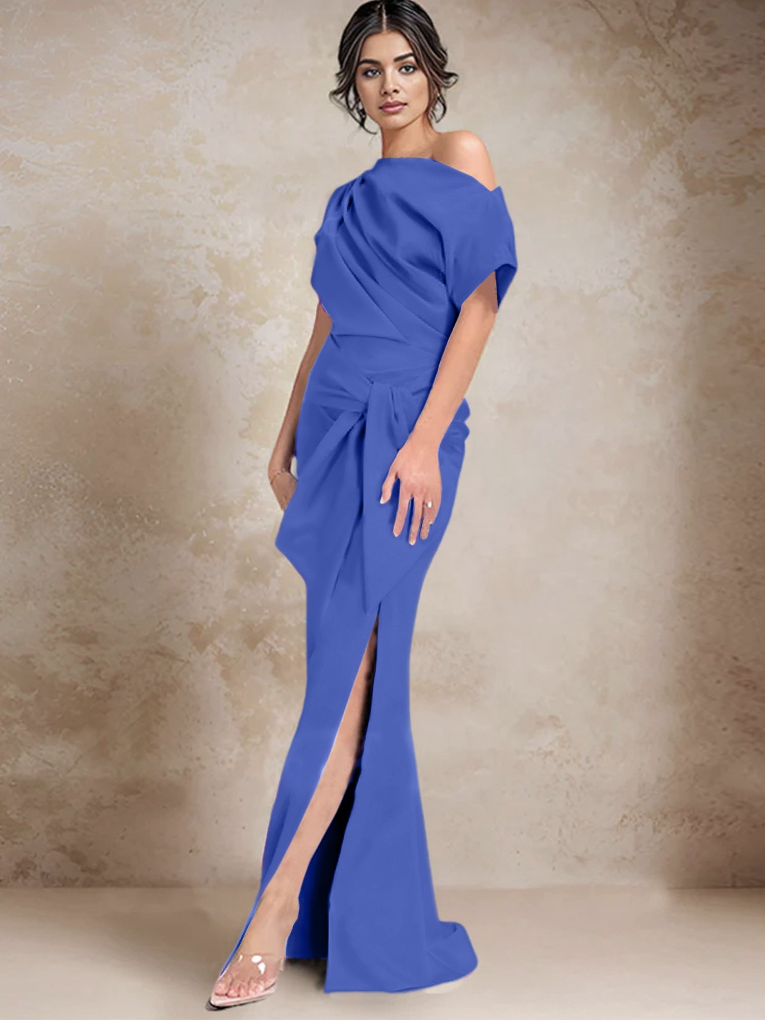 Trumpet Mermaid One Shoulder Mother Of The Bride Dresses With Split Side