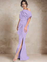 Trumpet Mermaid One Shoulder Mother Of The Bride Dresses With Split Side