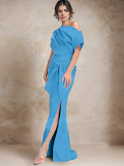 Trumpet Mermaid One Shoulder Mother Of The Bride Dresses With Split Side