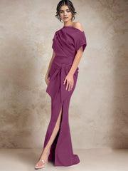 Trumpet Mermaid One Shoulder Mother Of The Bride Dresses With Split Side
