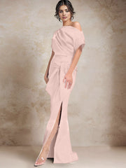 Trumpet Mermaid One Shoulder Mother Of The Bride Dresses With Split Side