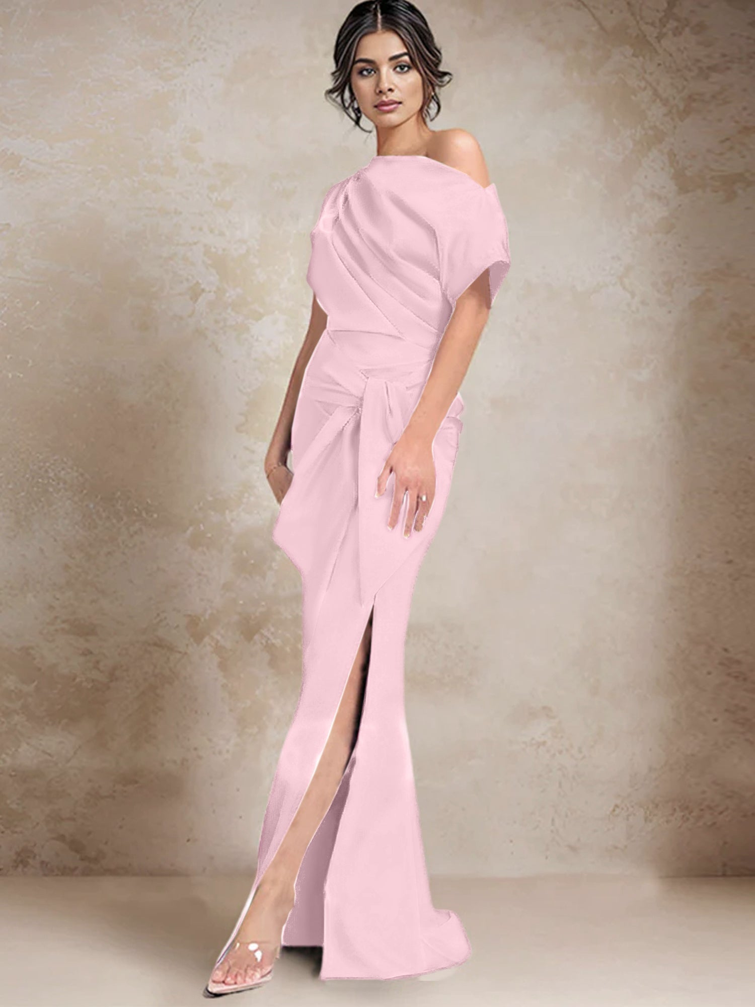 Trumpet Mermaid One Shoulder Mother Of The Bride Dresses With Split Side