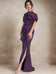 Trumpet Mermaid One Shoulder Mother Of The Bride Dresses With Split Side