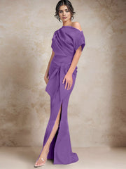 Trumpet Mermaid One Shoulder Mother Of The Bride Dresses With Split Side