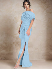 Trumpet Mermaid One Shoulder Mother Of The Bride Dresses With Split Side