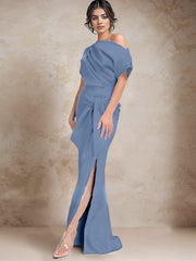 Trumpet Mermaid One Shoulder Mother Of The Bride Dresses With Split Side